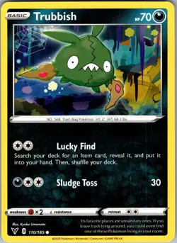Trubbish Vivid Voltage 110/185 Common Pokemon Near Mint - Image 1