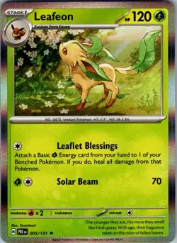Leafeon Prismatic Evolutions 005/131 Holo Rare Holo Pokemon Near Mint - Image 1