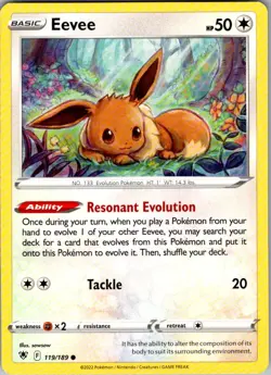 Eevee Astral Radiance 119/189 Common Pokemon Near Mint - Image 1