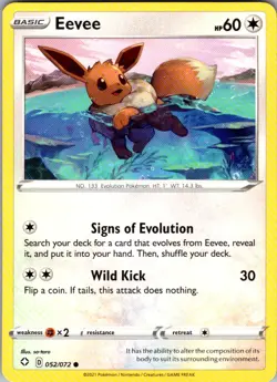 Eevee Shining Fates 052/072 Common Pokemon Near Mint - Image 1