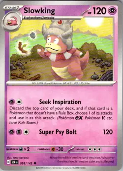 Slowking Stellar Crown 58/142 Uncommon Pokemon Near Mint - Image 1