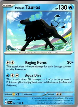 Paldean Tauros Paldea Evolved 041/193 Uncommon Pokemon Near Mint - Image 1