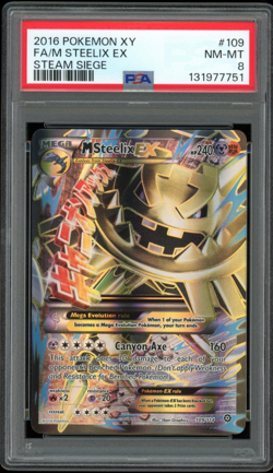2016 Pokemon Steam Siege #109 M Steelix EX Full ART PSA 8 NM-MT - Image 1