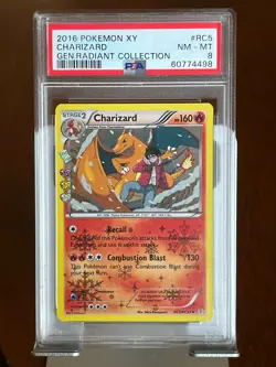 Pokemon Charizard RC5 XY Generations Radiant Collection PSA 8 - Image 1
