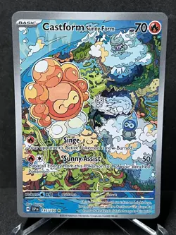 Castform Sunny Form 195/191 Illustration Rare Surging Sparks Pokemon Holo NM - Image 1