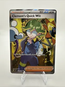 Clemont Quick Wit Pokemon Surging Sparks 229/191 Ultra Rare Full Art Holo NM - Image 1