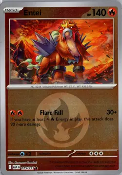 Entei (Energy Symbol Pattern) 025/217 Ascended Heroes Pokemon Reverse Holo NM - Image 1