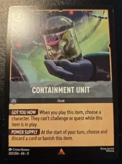 Containment Unit 203/204 Rare Winterspell Disney Lorcana TCG - Image 1
