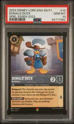 Ravensburger Lorcana Donald Duck - Musketeer Promo PSA 10 EN - Image 1