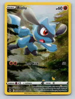 Pokemon TCG Riolu Holo Ultra Rare SWSH: Crown Zenith: Galarian Gallery GG26/GG70 - Image 1