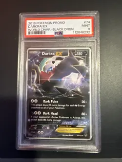 2016 Pokemon TCG XY Breakpoint Darkrai EX Holo Ultra Rare PSA 9 Near Mint 74/122 - Image 1