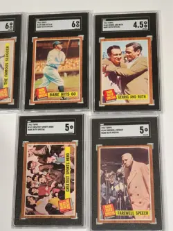 Babe Ruth 1962 Topps Special SET of 10 Cards ALL SGC Graded upto 6 139 138 142 - Image 4