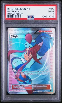 Pokemon Skyla 122/122 Full Art Trainer XY Breakpoint 2016 PSA 9 Mint - Image 1