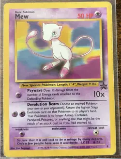 2000 Mew #8 - Black Star Promo - MP - Pokemon TCG - WotC Wizards - Image 1