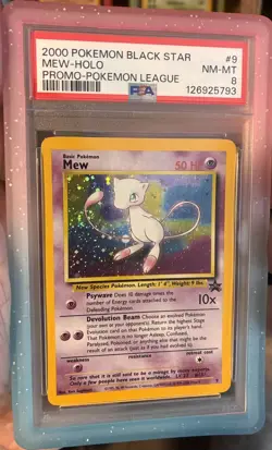 Pokemon TCG Mew-Holo Black Star Promo Card 2000 PSA 8 - With Swirl - Image 1