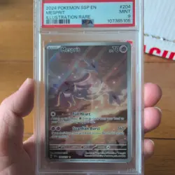 Pokemon TCG Mesprit Card 204/191 Surging Sparks Illustration Rare PSA 9 - Image 1
