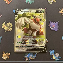 Rillaboom V SV105/SV122 LP -Ultra Rare Pokemon Card- Shining Fates (9q) - Image 1