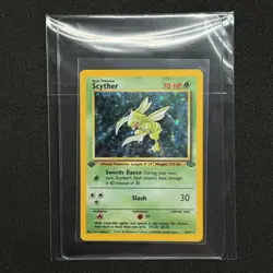 1st Edition Scyther 10/64 Holo First Jungle 1999 Pokemon TCG Rare Card WOTC | LP - Image 1