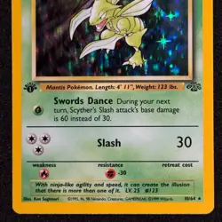 1st Edition Scyther 10/64 Holo First Jungle 1999 Pokemon TCG Rare Card WOTC | LP - Image 4