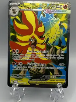 Mega Pyroar ex 099/086 Ultra Rare ME04: Chaos Rising Pokemon Holo Near Mint - Image 1