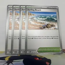 Surfing Beach 129/132 - Play Set (x4) - Pokemon TCG: Mega Evolution NM - Image 1
