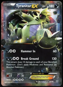 Tyranitar EX 42 Ancient Origins Rare Pokemon Holo NM - Image 1