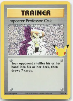 Imposter Professor Oak 73/102 Celebrations: Classic Collection Pokemon Holo NM - Image 1