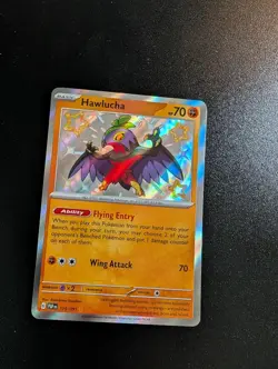 Hawlucha 175/091 Shiny Rare Paldean Fates Pokemon Holo Near Mint - Image 1