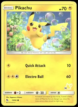 Pikachu - 19/68 (#55 Pikachu Stamped) 019/068 Promo Battle Academy Pokemon NM - Image 1