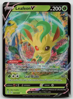 Pokemon Leafeon V 007/203 Evolving Skies V Rare Holo NM - Image 1