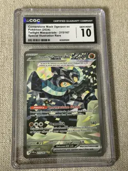 CGC 10 Cornerstone Mask Ogerpon ex 215/167 Twilight Masquerade SIR 2024 - Image 1