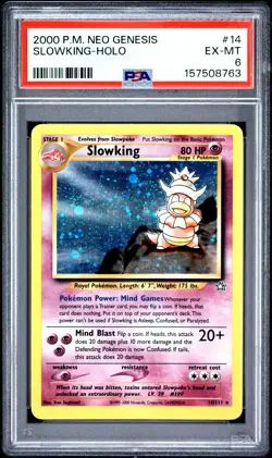 2000 POKEMON NEO GENESIS #14 SLOWKING-HOLO PSA 6 - Image 1