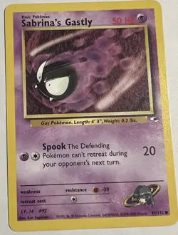 Pokemon TCG Sabrina's Gastly Gym Heroes 93/132 Regular Unlimited Edition Common - Image 1