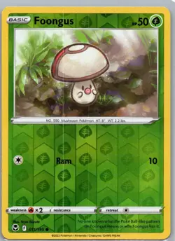 Pokemon TCG Foongus 011/195 Silver Tempest Rev Holo NM - Image 1