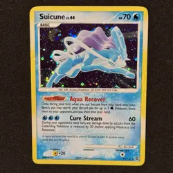 MAJOR HOLO BLEED Suicune 19/132 SWIRL Jump 2007 Secret Wonders Pokemon Error NM - Image 1