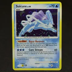 MAJOR HOLO BLEED Suicune 19/132 SWIRL Jump 2007 Secret Wonders Pokemon Error NM - Image 3