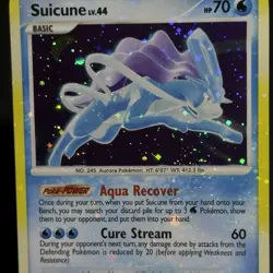 MAJOR HOLO BLEED Suicune 19/132 SWIRL Jump 2007 Secret Wonders Pokemon Error NM - Image 4