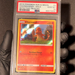 PSA 10 Charmander #4 HOLO BLEED 2019 Sun & Moon Pokemon Detective Pikachu Set UR - Image 2