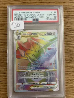 2022 Pokemon Origins Forme Dialga VSTAR #198 Astral Radiance PSA 10 - Image 1