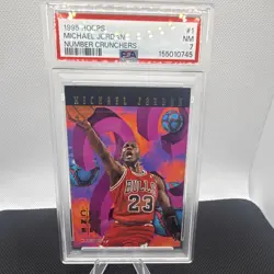 SkyBox 1995 Hoops # Crunchers Michael Jordan #1 Chicago Bulls PSA 7 - Image 1