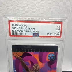 SkyBox 1995 Hoops # Crunchers Michael Jordan #1 Chicago Bulls PSA 7 - Image 2