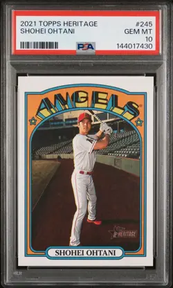2021 Topps Heritage, Shohei Ohtani #245 Los Angeles Angels, PSA 10 Gem Mint! - Image 1