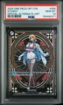 2025 ONE PIECE OP11-A FIST OF DIVINE SPEED SPECIAL ALTERNATE ART STUSSY PSA 10 - Image 1
