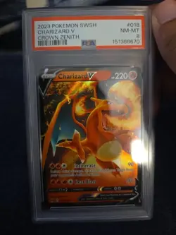 2022 Pokemon SWSH Brilliant Stars Charizard V Ultra Rare 017/172 #017 PSA 8 - Image 1