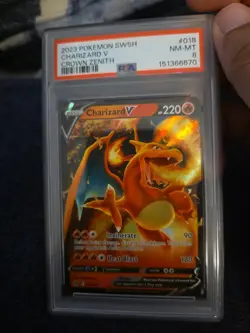 2022 Pokemon SWSH Brilliant Stars Charizard V Ultra Rare 017/172 #017 PSA 8 - Image 2