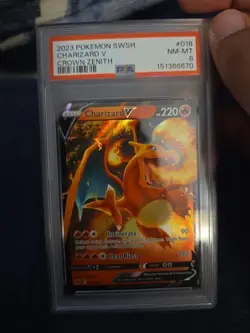 2022 Pokemon SWSH Brilliant Stars Charizard V Ultra Rare 017/172 #017 PSA 8 - Image 4