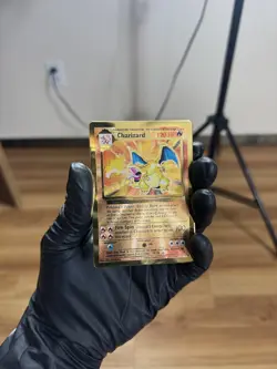 2021 Pokemon Celebrations Gold Metal Charizard Base Set Card 4/102 Ultra Premium - Image 1