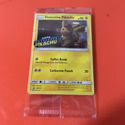 Detective Pikachu SM190 Stamped Holo Sealed Movie Promo Pokemon Card - Image 1