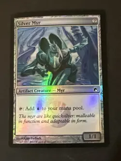 Silver Myr Foil X1 Scars Of Mirrodin NM Condition See Pics Front Back - Image 3