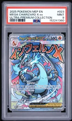 The Pokemon Company Mega Charizard X EX Me Promo 023 Holo EN 2025 360HP PSA 9 - Image 1